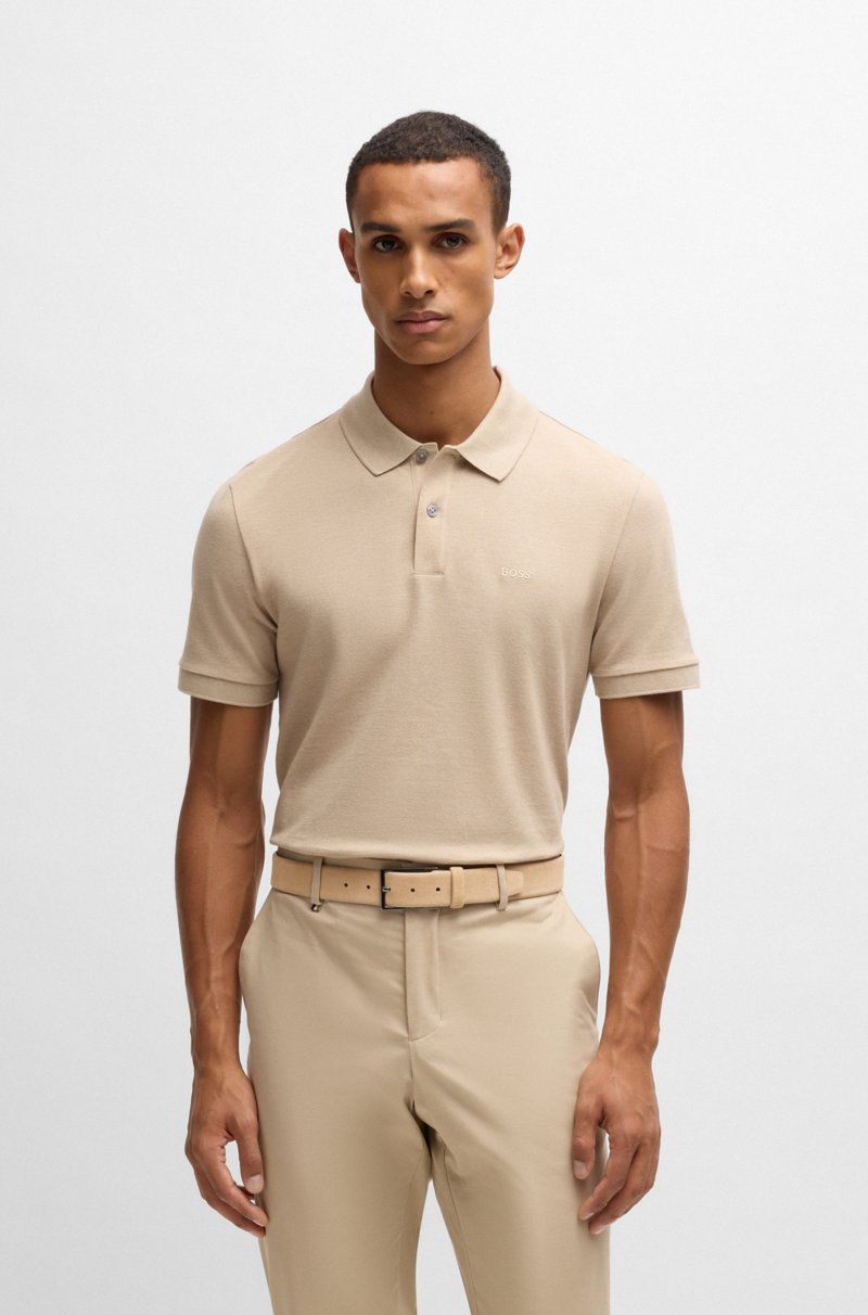 Hugo Boss Cinturón de ante con hebilla de metal pesado y logo 2025