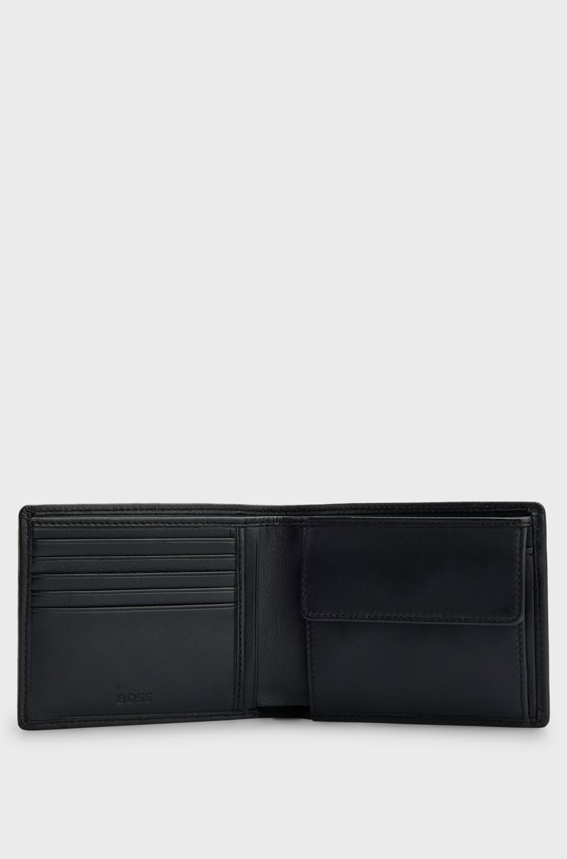 Hugo Boss Cartera plegable de piel con logo grabado y bolsillo monedero En línea