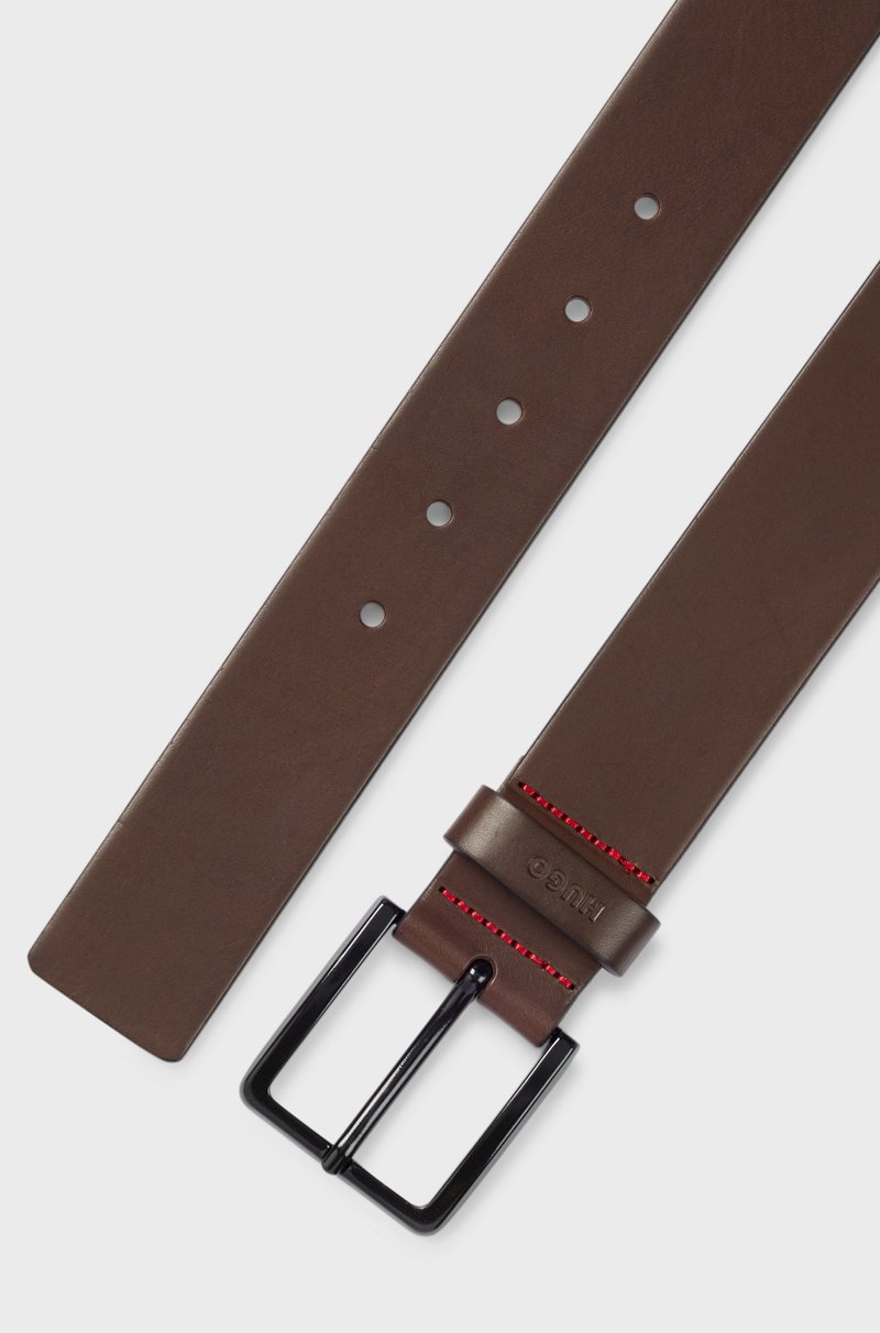 Hugo Boss Cinturón de piel italiana con logo estampado en la trabilla Outlet online