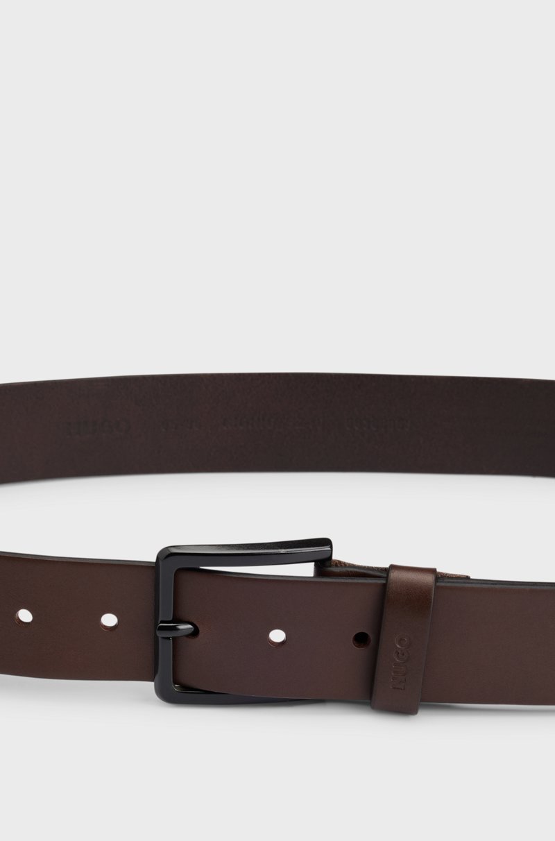 Hugo Boss Cinturón de piel italiana con logo estampado en la trabilla Outlet online