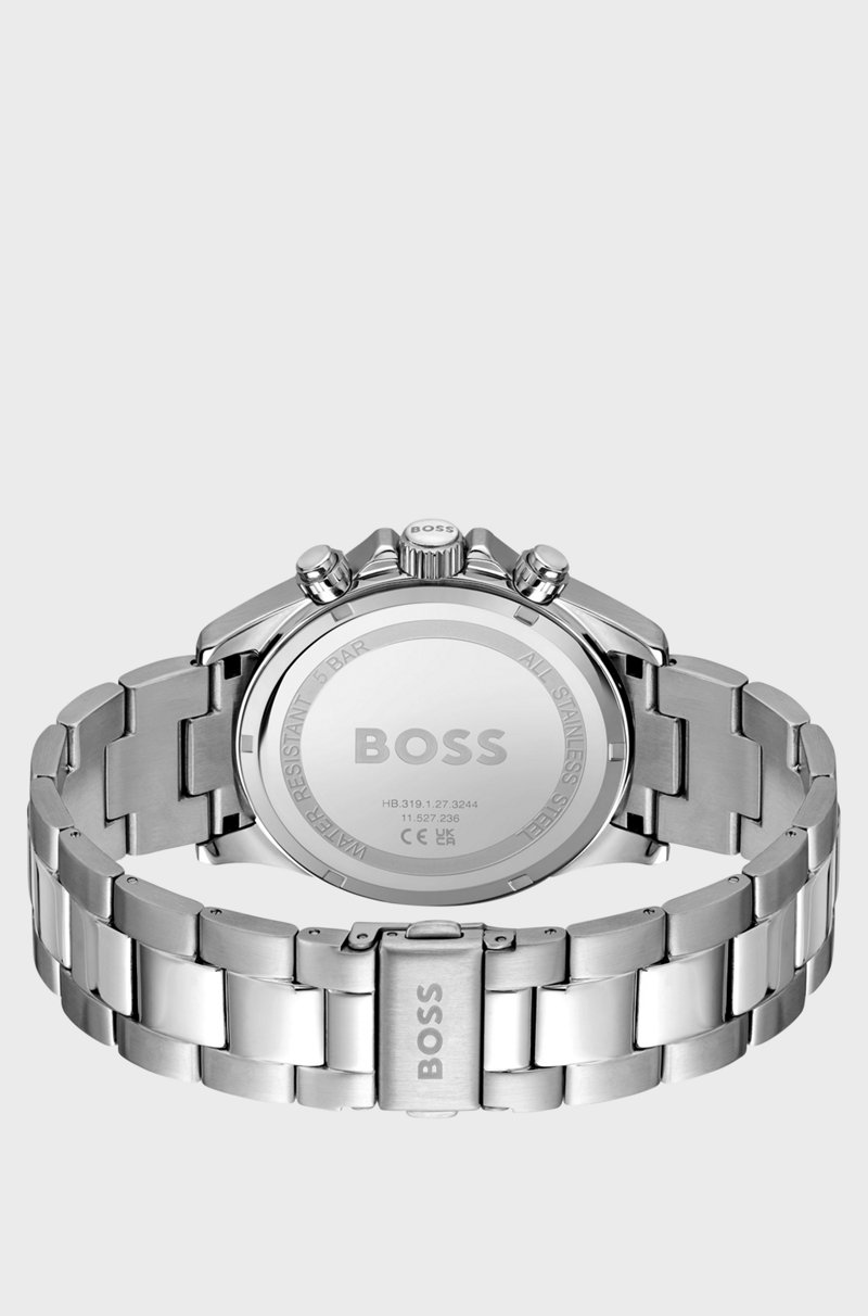 Hugo Boss Cronógrafo con esfera blanca y pulsera de eslabones Venta caliente