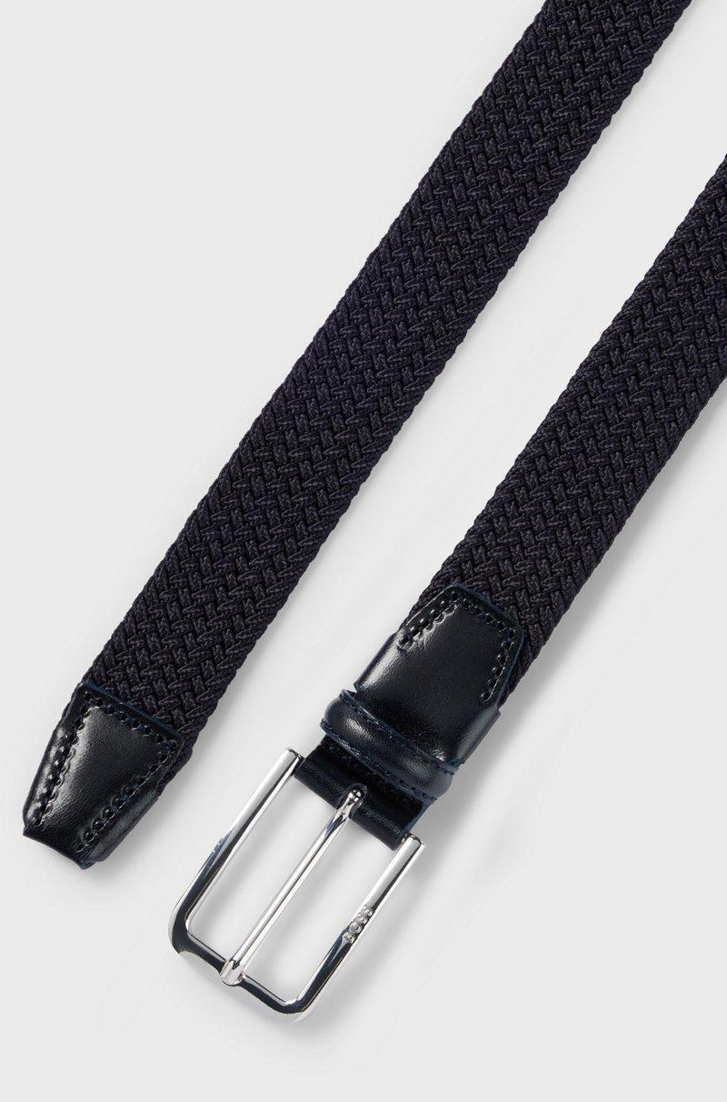 Hugo Boss Cinturón tejido con detalles en piel Gran oferta