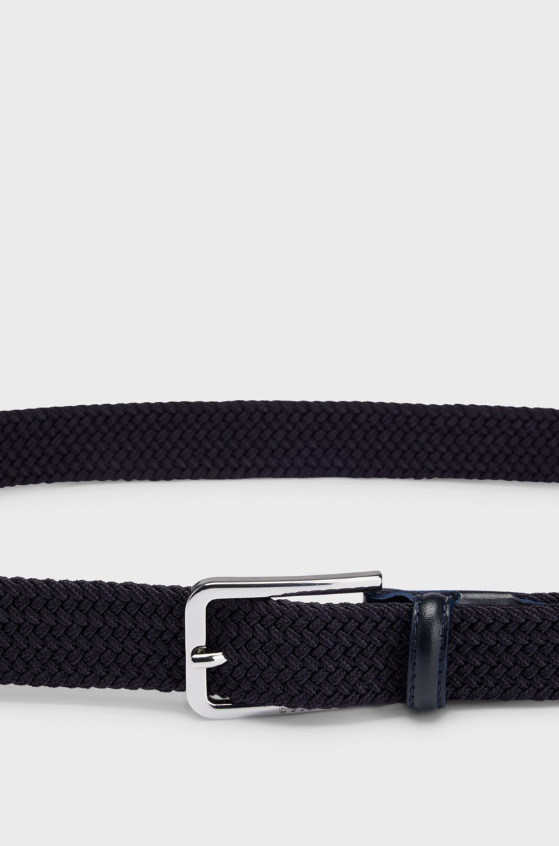 Hugo Boss Cinturón tejido con detalles en piel Gran oferta