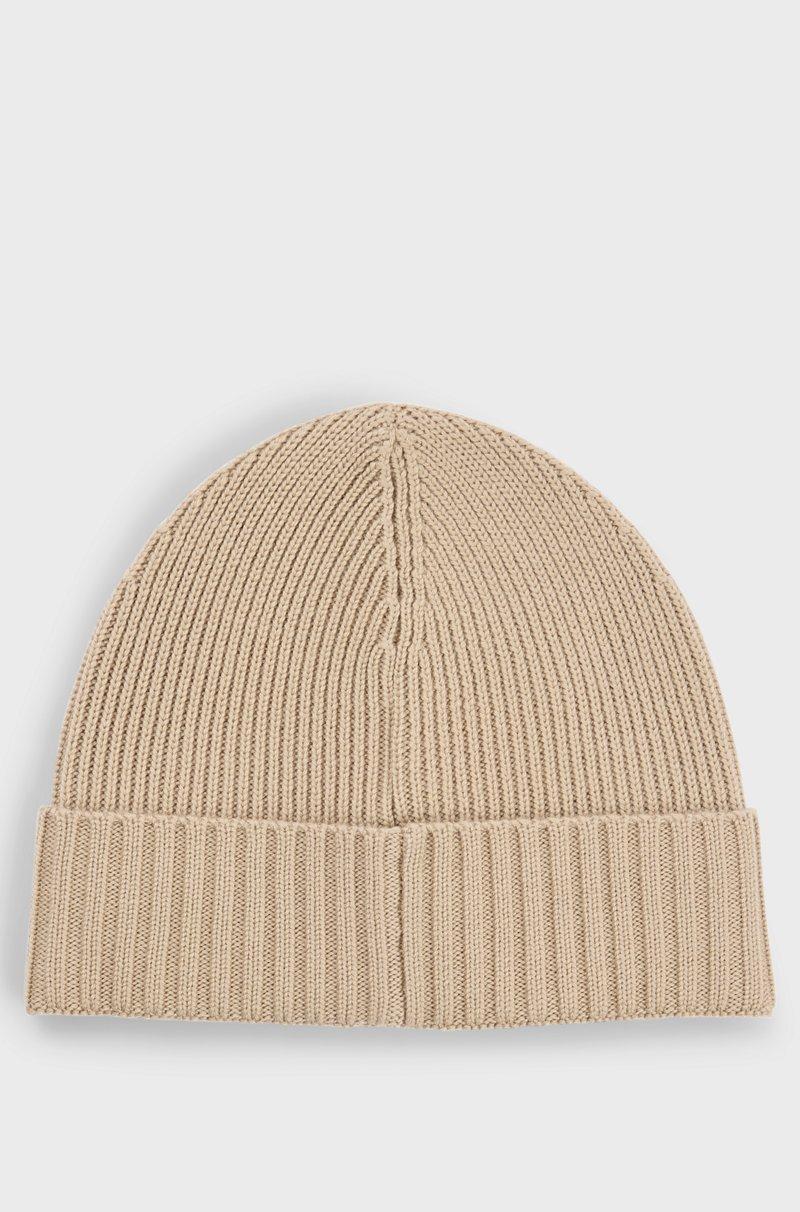 Hugo Boss Gorro de punto de canalé en lana merina Rebajas de fábrica