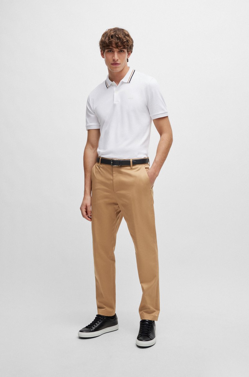 Hugo Boss Polo slim fit de algodón con cuello a rayas Tienda