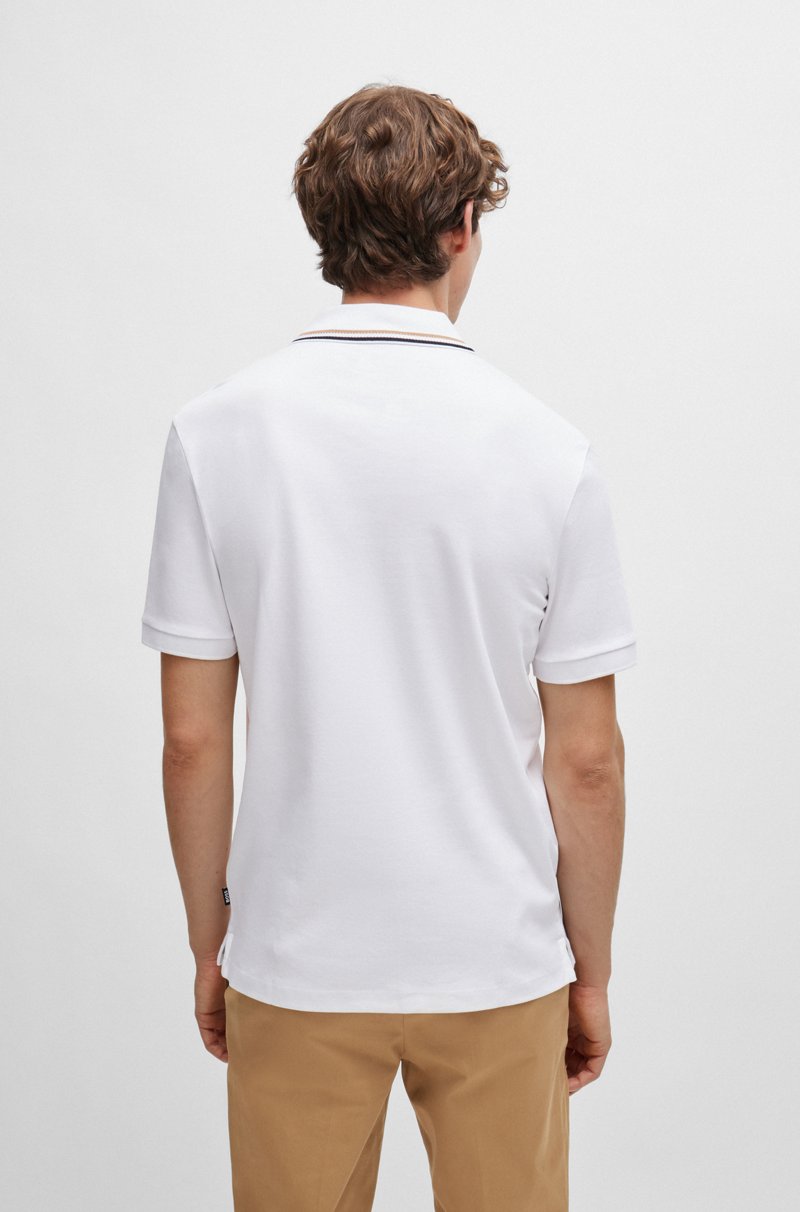 Hugo Boss Polo slim fit de algodón con cuello a rayas Tienda