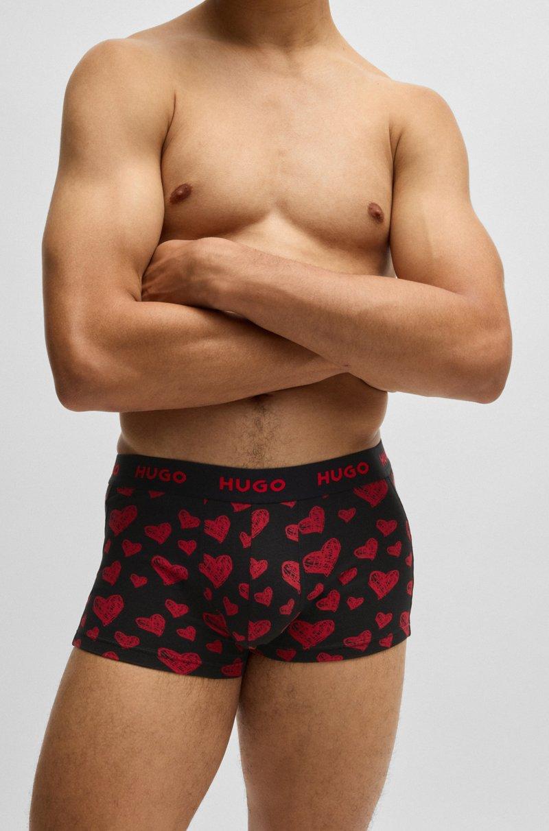 Hugo Boss Paquete de tres calzoncillos en algodón elástico con logos en la cintura Rebajas top