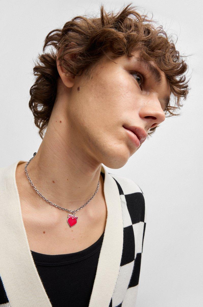 Hugo Boss Collar de cadena con colgante con forma de corazón y logo COMPRAR AHORA