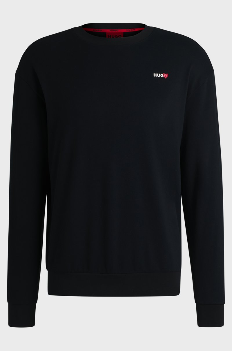 Hugo Boss Sudadera de algodón con logo de corazón
