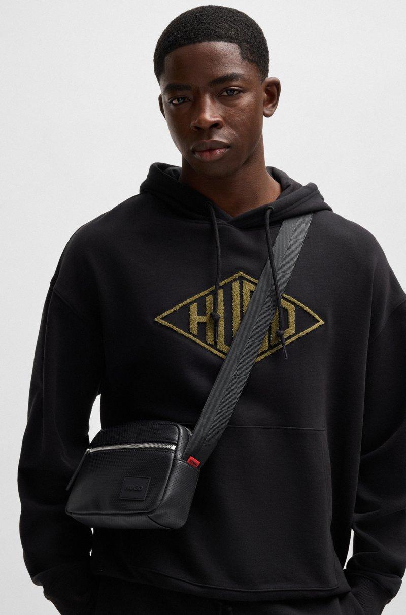 Hugo Boss Bolso de bandolera en piel sintética calada Oferta especial de fábrica