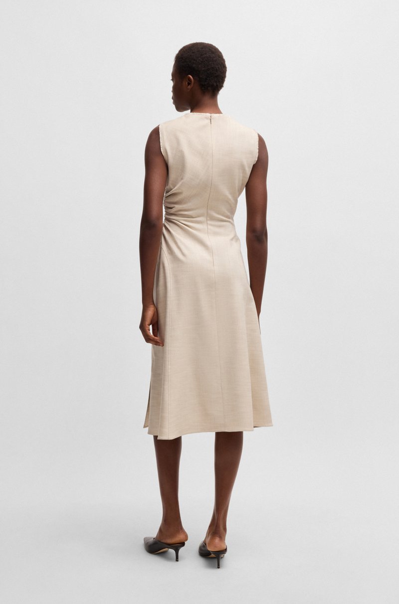 Hugo Boss Vestido jaspeado con detalles deshilachados y fruncidos Tienda de fábrica