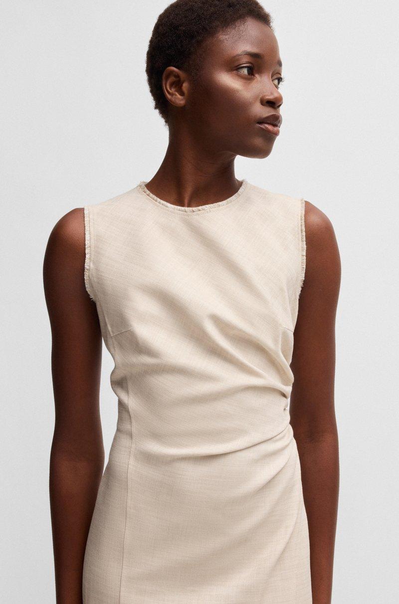 Hugo Boss Vestido jaspeado con detalles deshilachados y fruncidos Tienda de fábrica