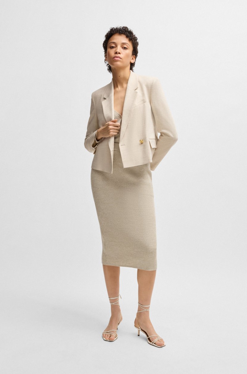 Hugo Boss Falda tubo de canalé con efecto mouliné Ahorra y exporta