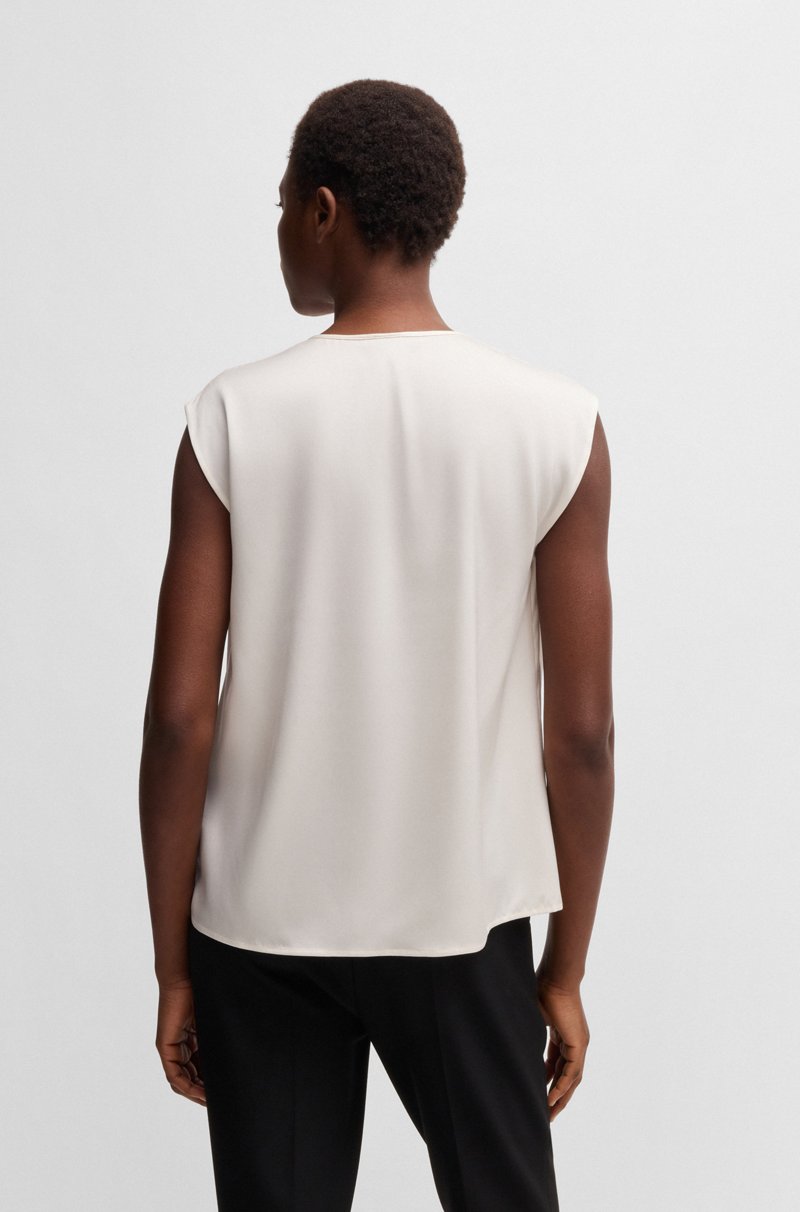 Hugo Boss Blusa sin mangas en satén de seda elástica En oferta