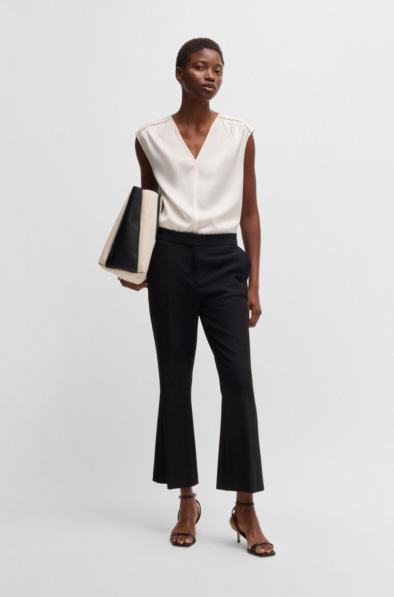 Hugo Boss Blusa sin mangas en satén de seda elástica En oferta