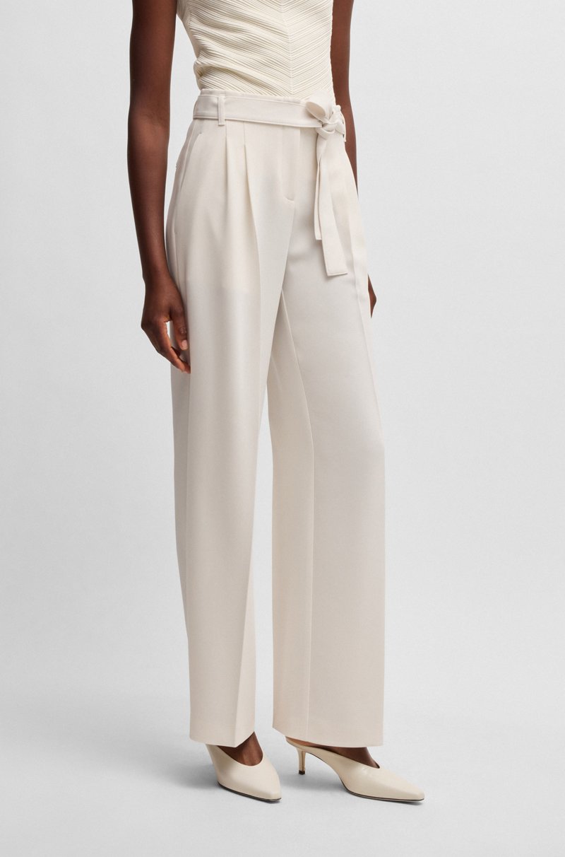 Hugo Boss Pantalones relaxed fit en crepé japonés resistente a las arrugas