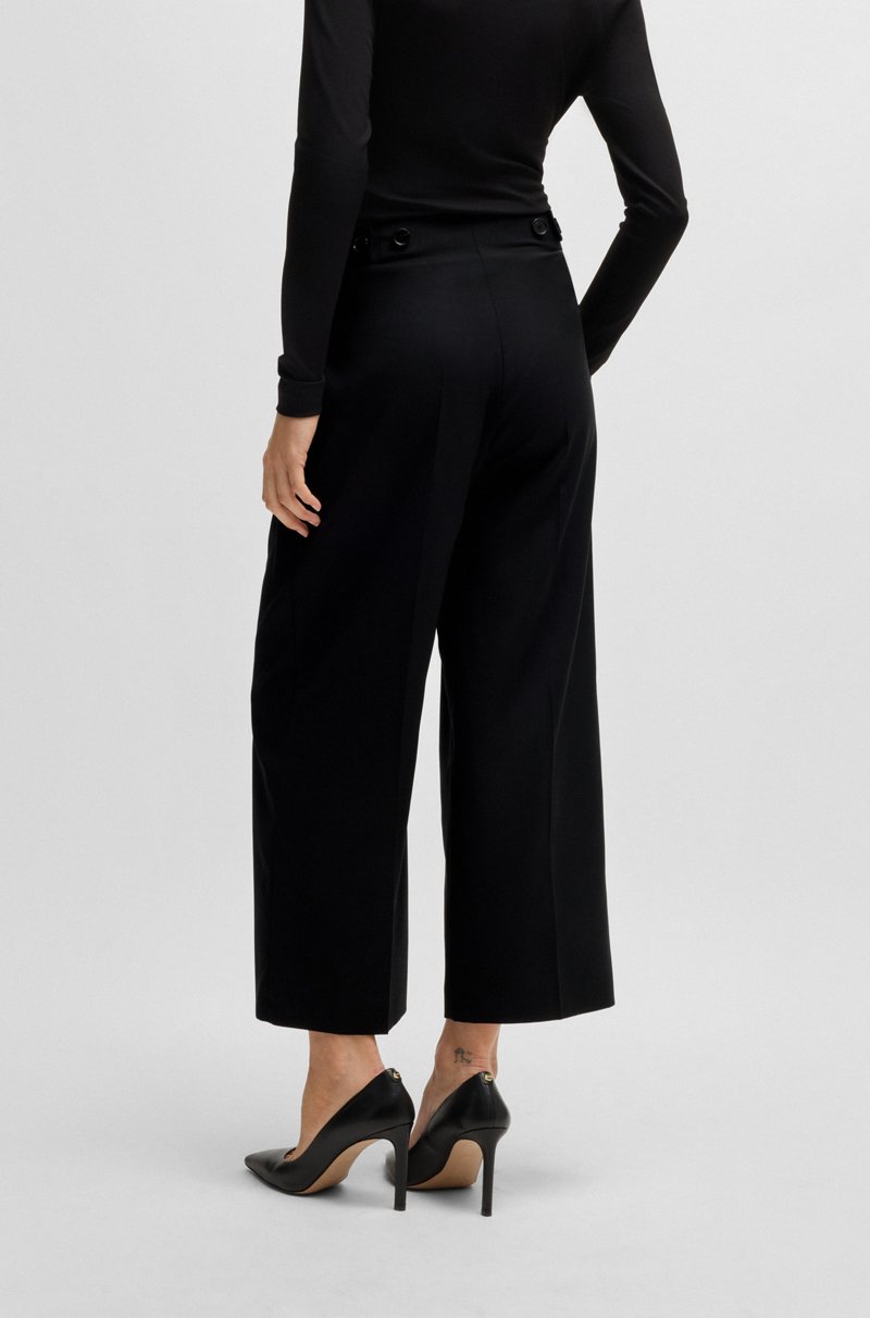 Hugo Boss Pantalones regular fit de talle alto de lana virgen Última moda