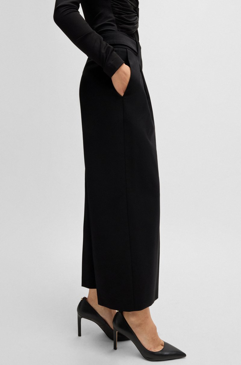 Hugo Boss Pantalones regular fit de talle alto de lana virgen Última moda