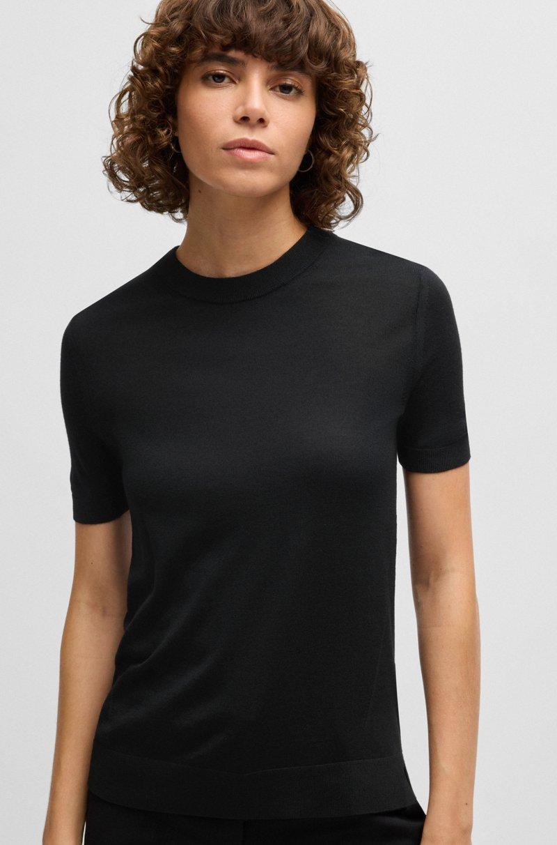Hugo Boss Jersey de manga corta en lana merina Ofertas de temporada
