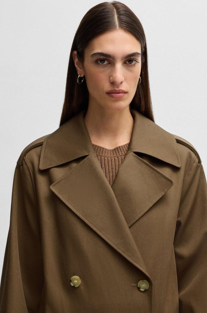 Hugo Boss Abrigo cruzado en algodón repelente al agua Ofertas especiales