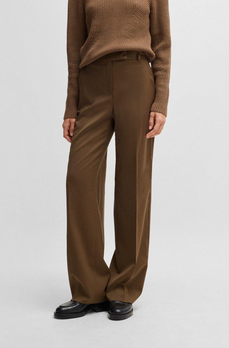 Hugo Boss Pantalones de pernera recta en lana virgen