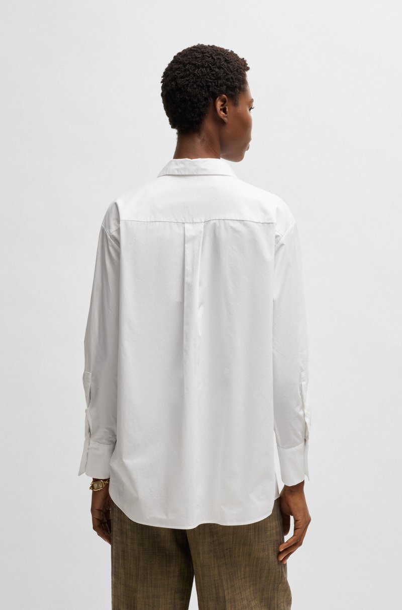 Hugo Boss Blusa regular fit de algodón y seda con monograma Double B Precio ultrabajo