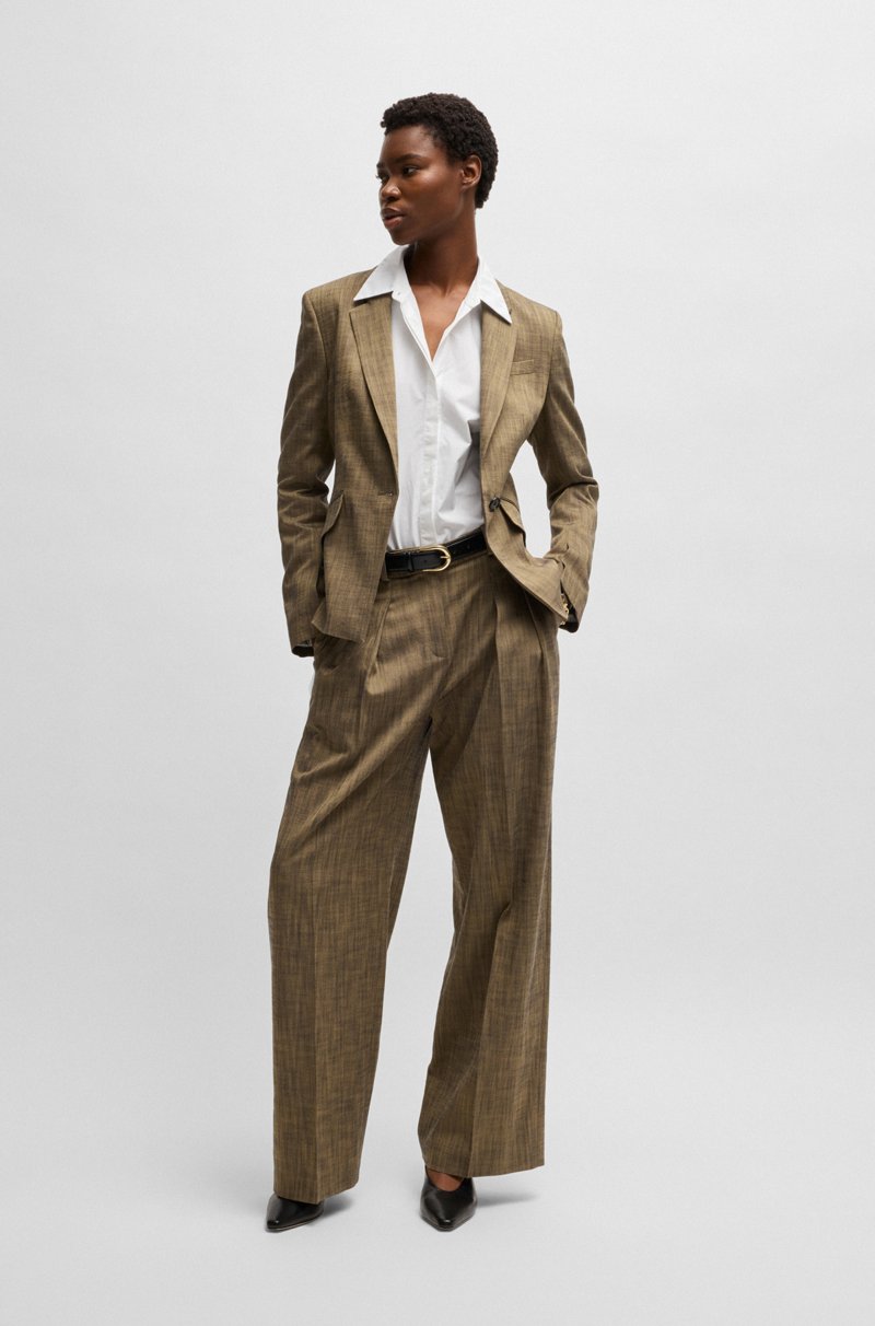 Hugo Boss Blusa regular fit de algodón y seda con monograma Double B Precio ultrabajo