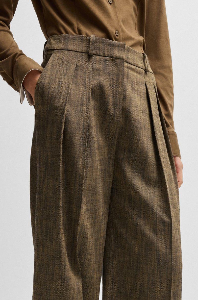 Hugo Boss Pantalones regular fit de tejido sharkskin jaspeado 2025
