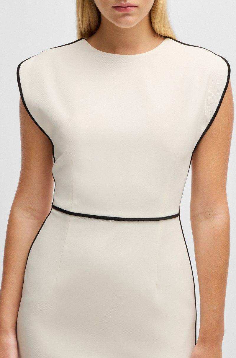 Hugo Boss Vestido en mezcla de lana con ribetes en contraste Outlet online