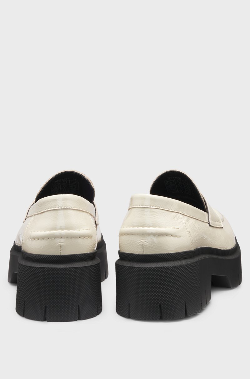 Hugo Boss Mocasines de piel con suela gruesa y ribete con logo apilado Ofertas