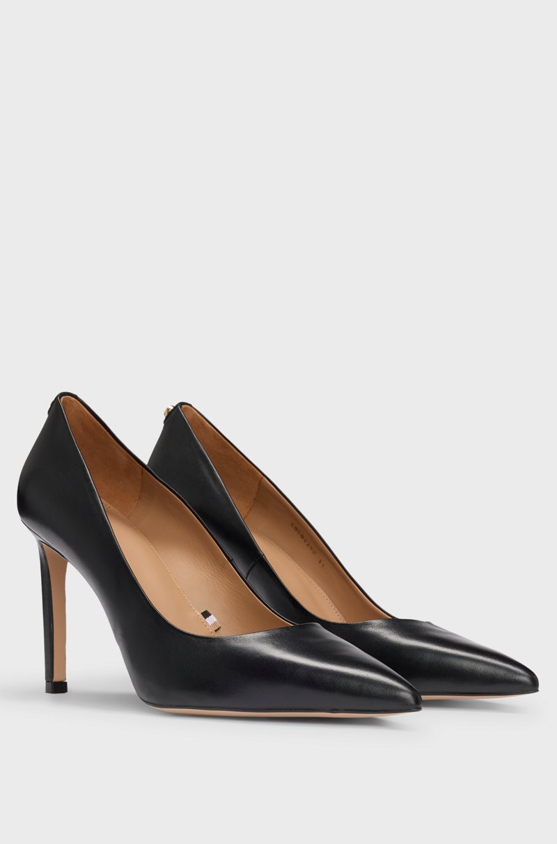 Hugo Boss Zapatos de salón de piel con tacón alto y puntera afilada