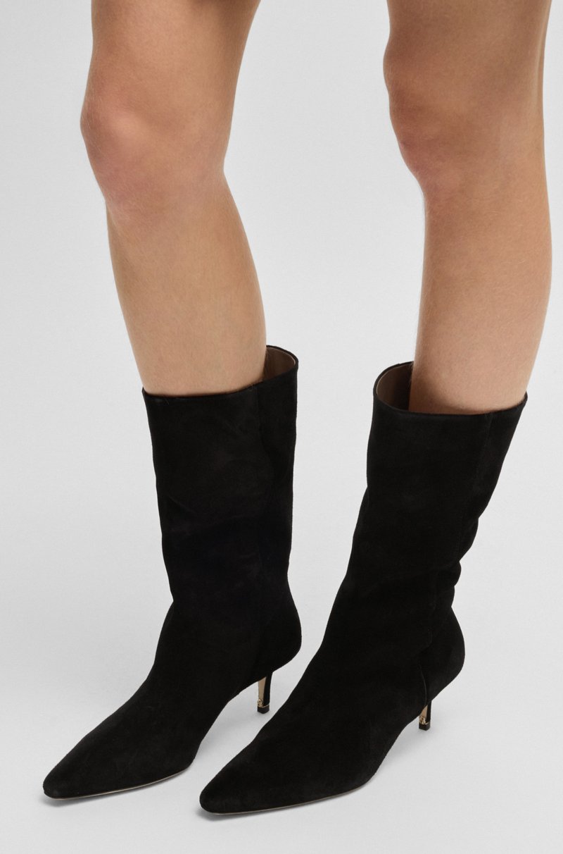 Hugo Boss Botas de ante con monograma Double B Ventas relámpago