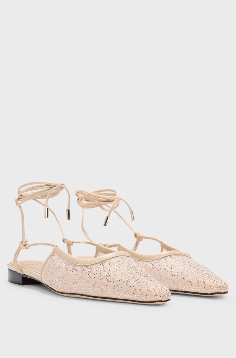 Hugo Boss Mules de malla con adornos de estrás Tienda