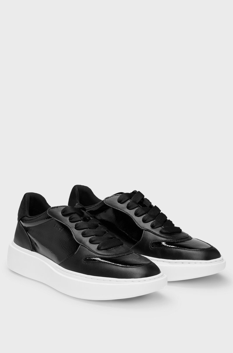 Hugo Boss Deportivas de materiales mixtos con detalles de charol arrugado