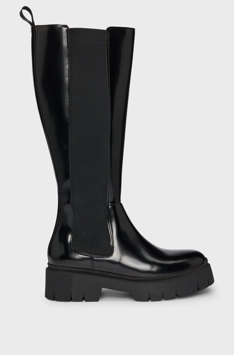 Hugo Boss Botines Chelsea con caña hasta la rodilla en piel sintética Mejor oferta