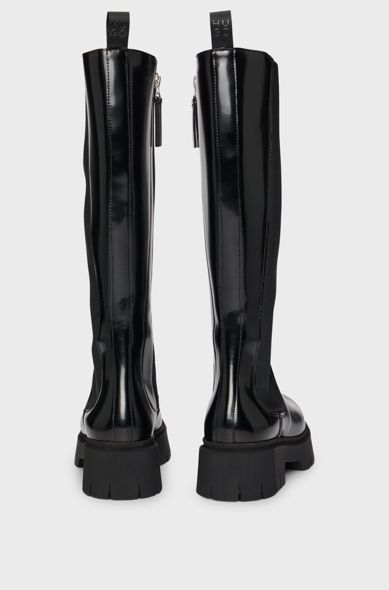 Hugo Boss Botines Chelsea con caña hasta la rodilla en piel sintética Mejor oferta