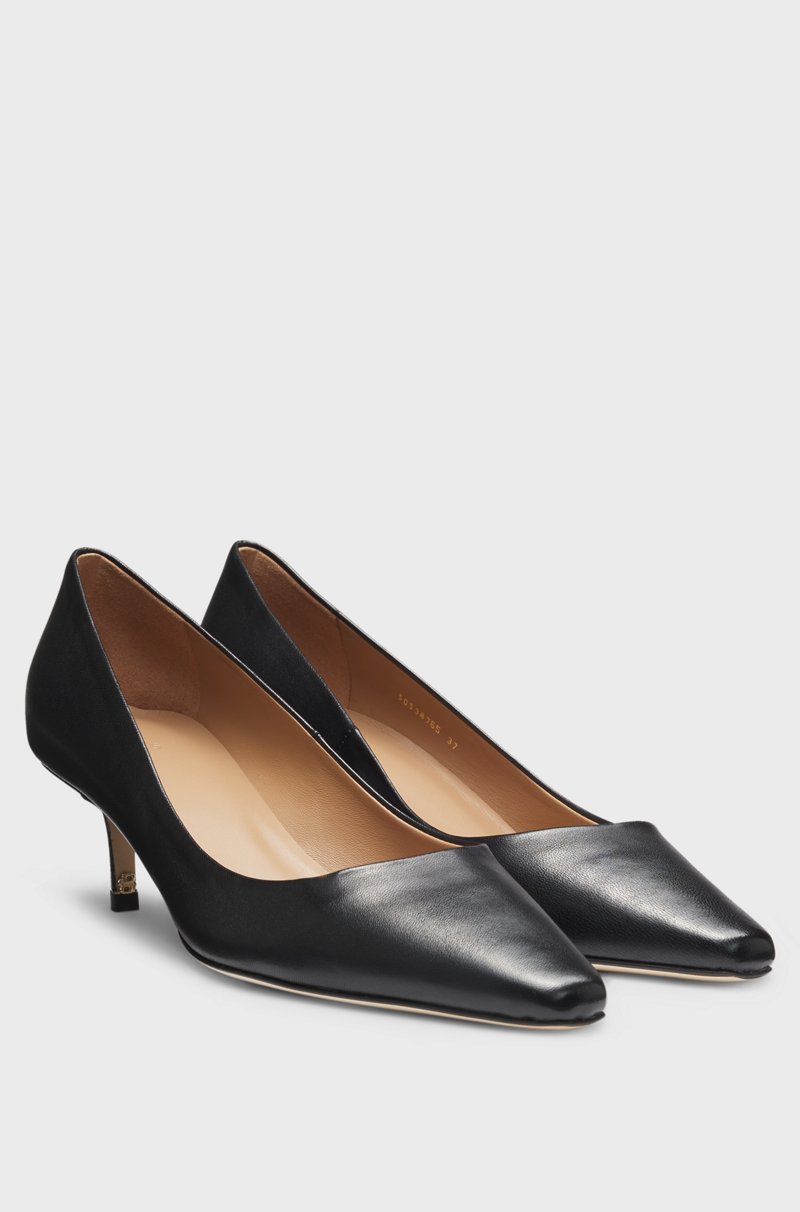 Hugo Boss Zapatos de tacón de piel de napa con monograma Double B