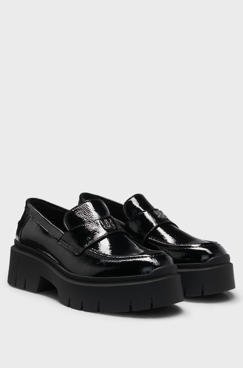 Hugo Boss Mocasines de piel con suela gruesa y ribete con logo apilado ÚLTIMAS EDICIONES