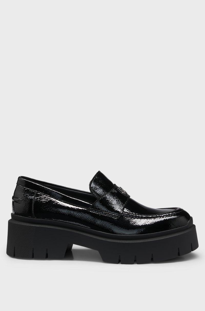 Hugo Boss Mocasines de piel con suela gruesa y ribete con logo apilado ÚLTIMAS EDICIONES