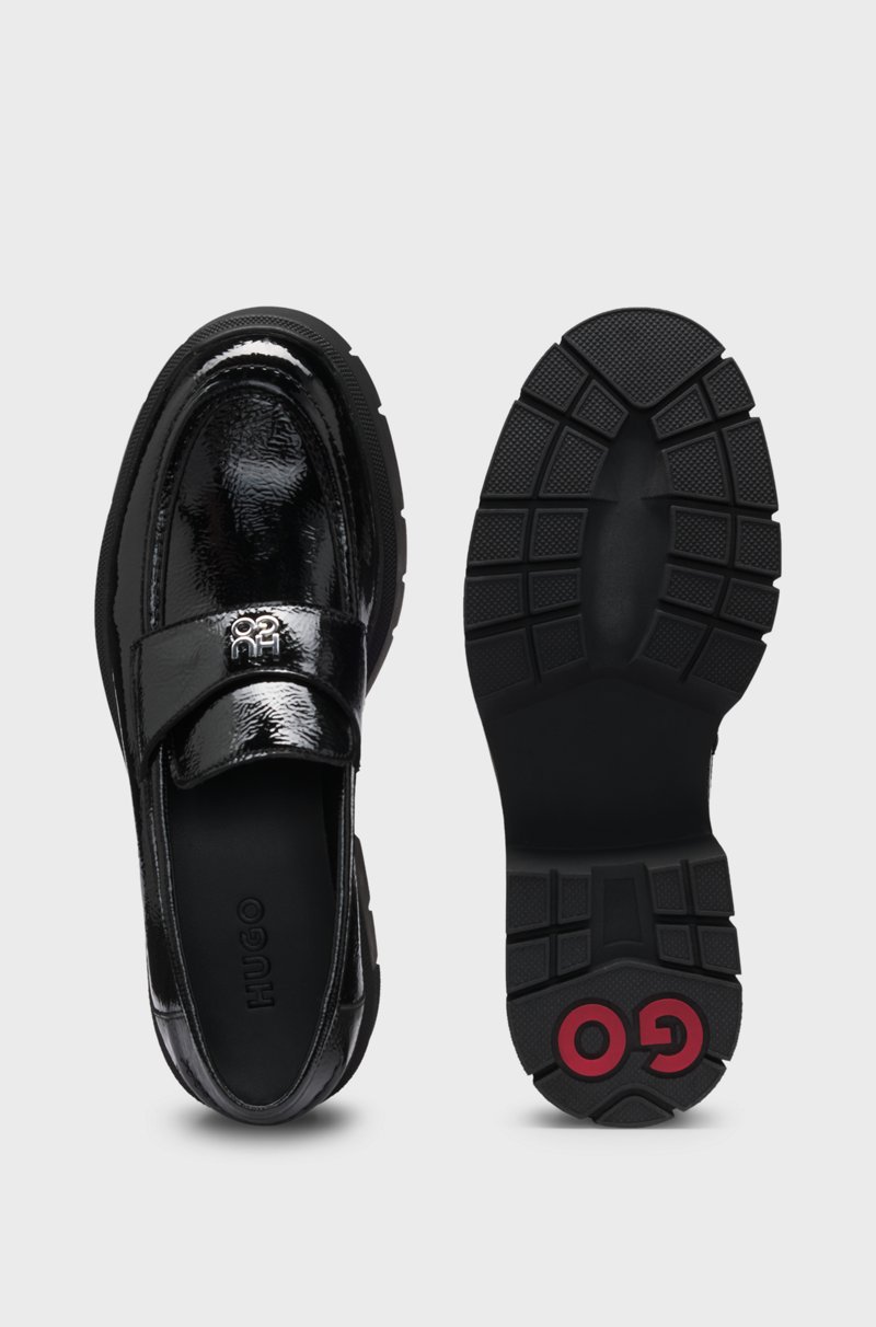 Hugo Boss Mocasines de piel con suela gruesa y ribete con logo apilado ÚLTIMAS EDICIONES