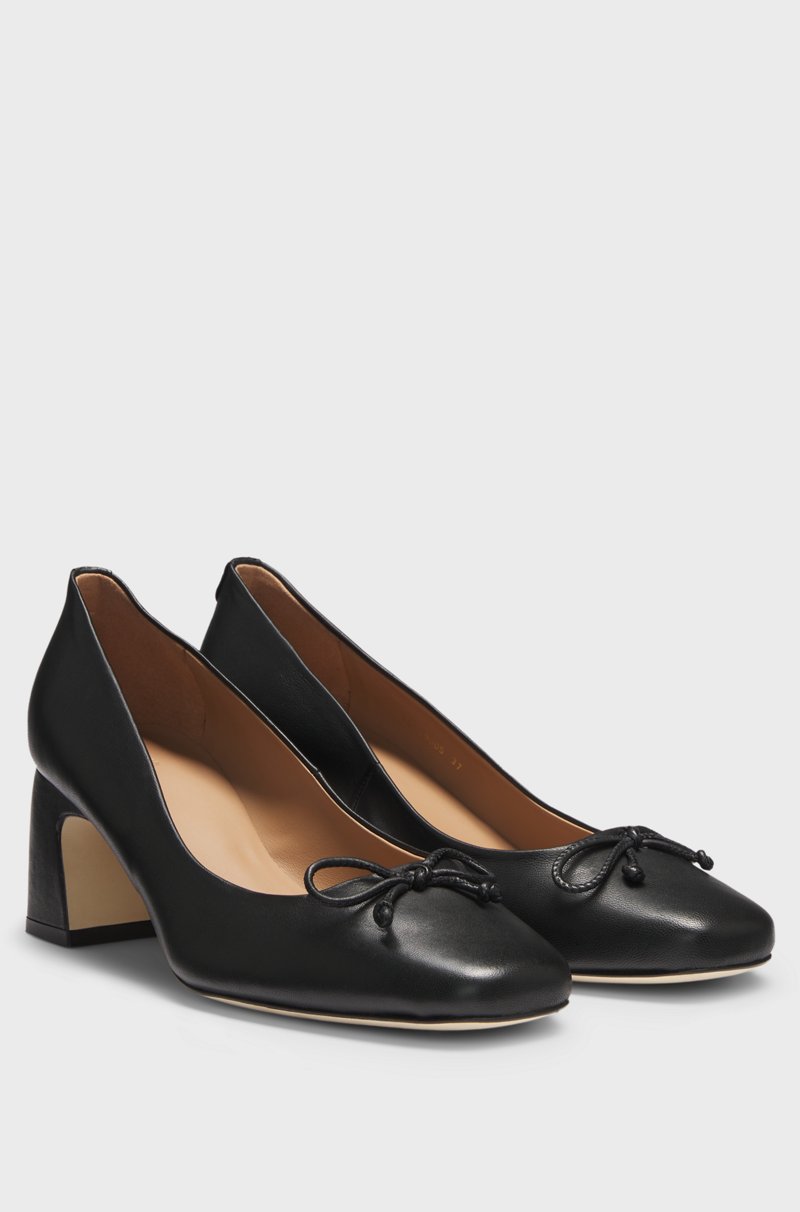 Hugo Boss Zapatos de tacón de piel de napa con monograma Double B