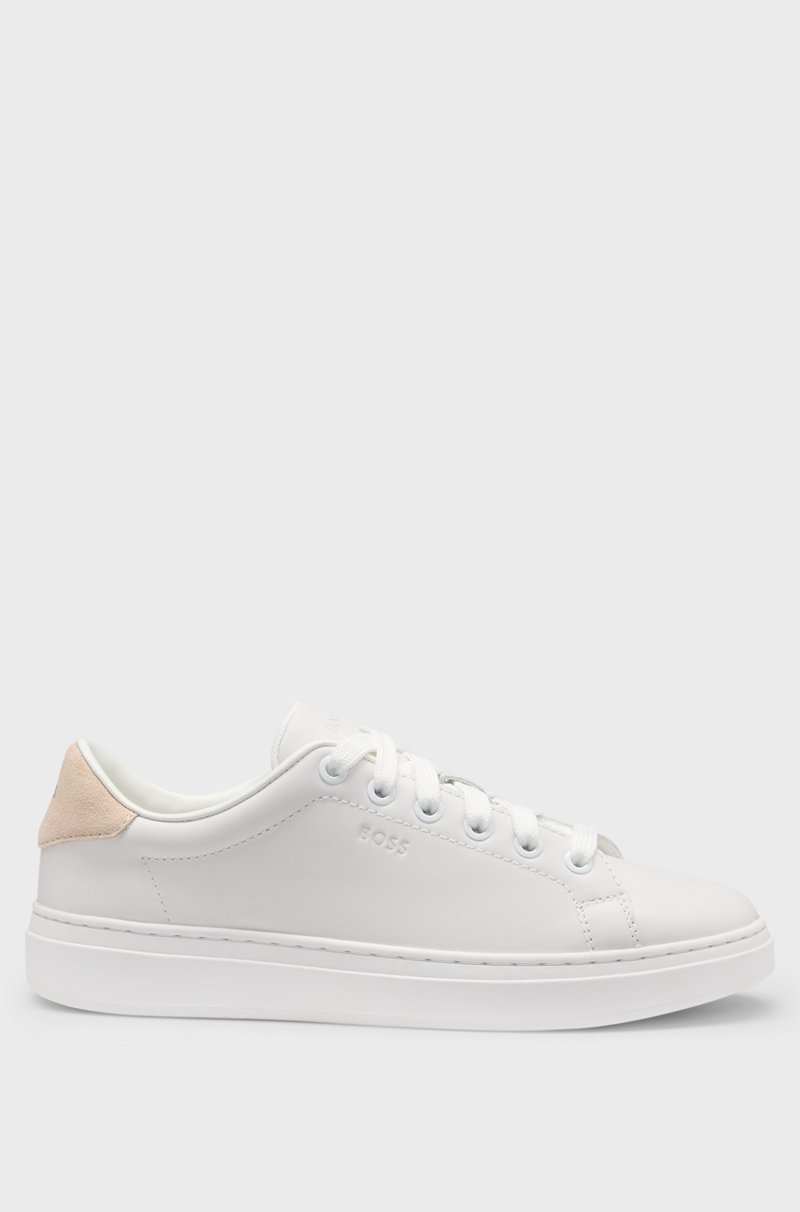 Hugo Boss Deportivas de piel con talón de ante Precio de fábrica