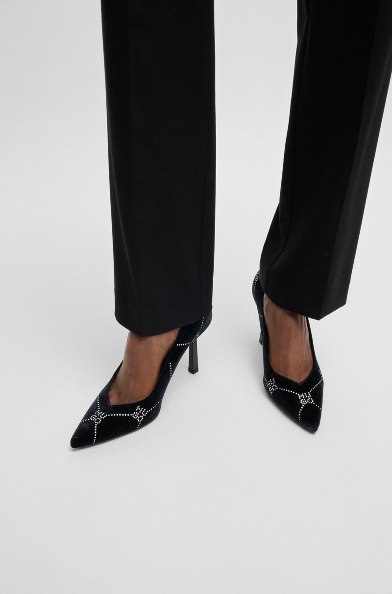 Hugo Boss Zapatos de tacón efecto terciopelo con un inconfundible estampado de tachuelas Solo hoy