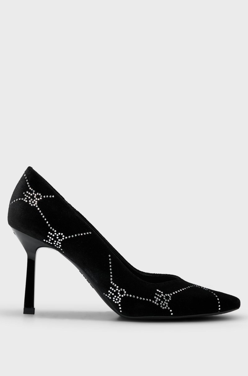 Hugo Boss Zapatos de tacón efecto terciopelo con un inconfundible estampado de tachuelas Solo hoy