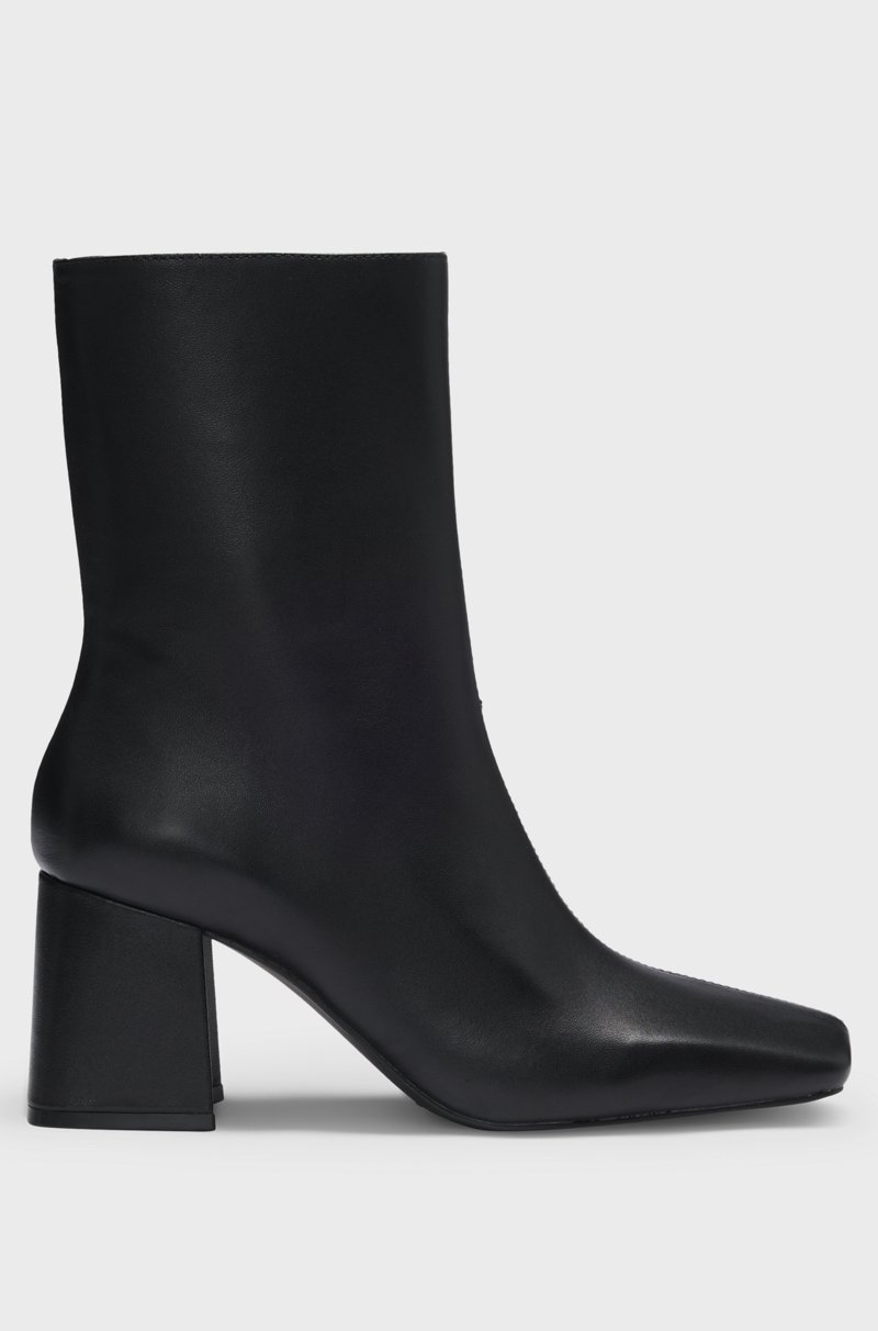 Hugo Boss Botines de cuero con tacón de bloque Promoción trimestral