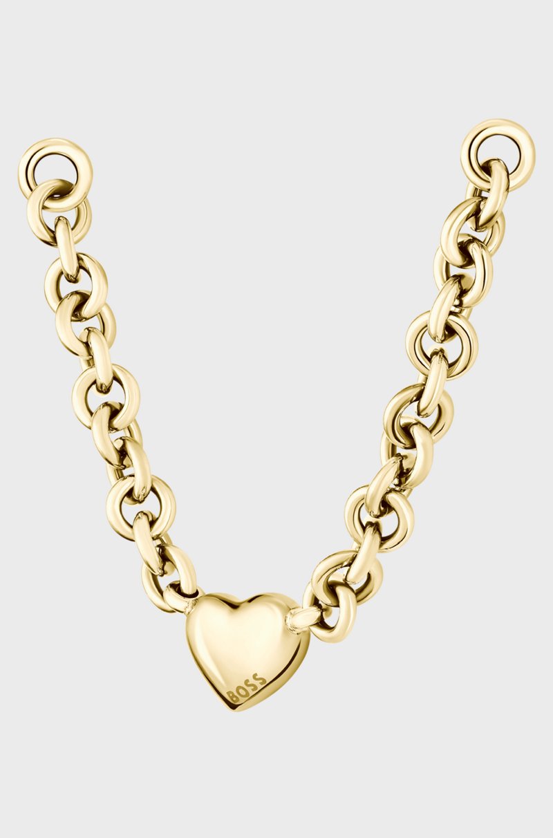 Hugo Boss Collar dorado con colgante de corazón Grandes descuentos