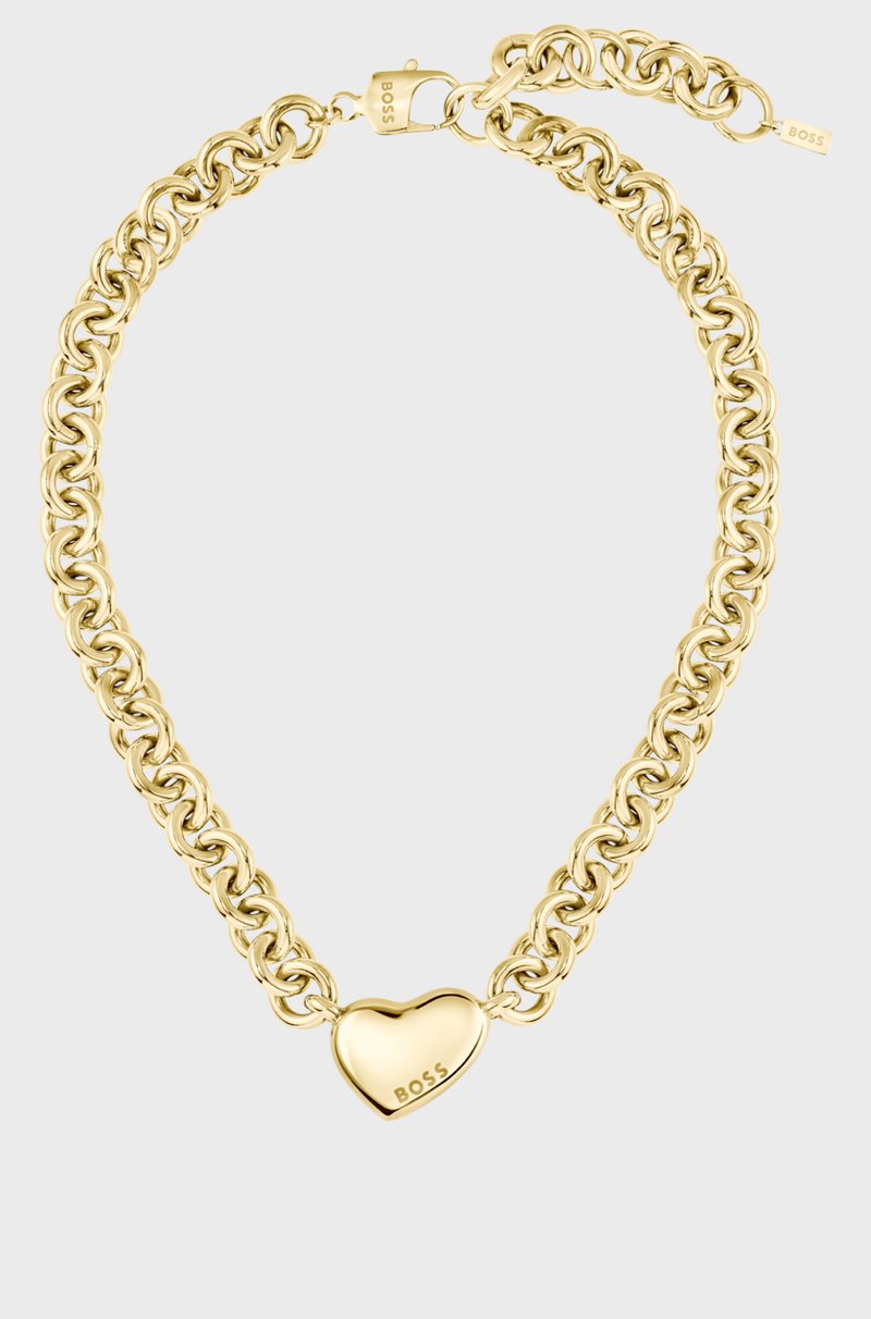 Hugo Boss Collar dorado con colgante de corazón Grandes descuentos