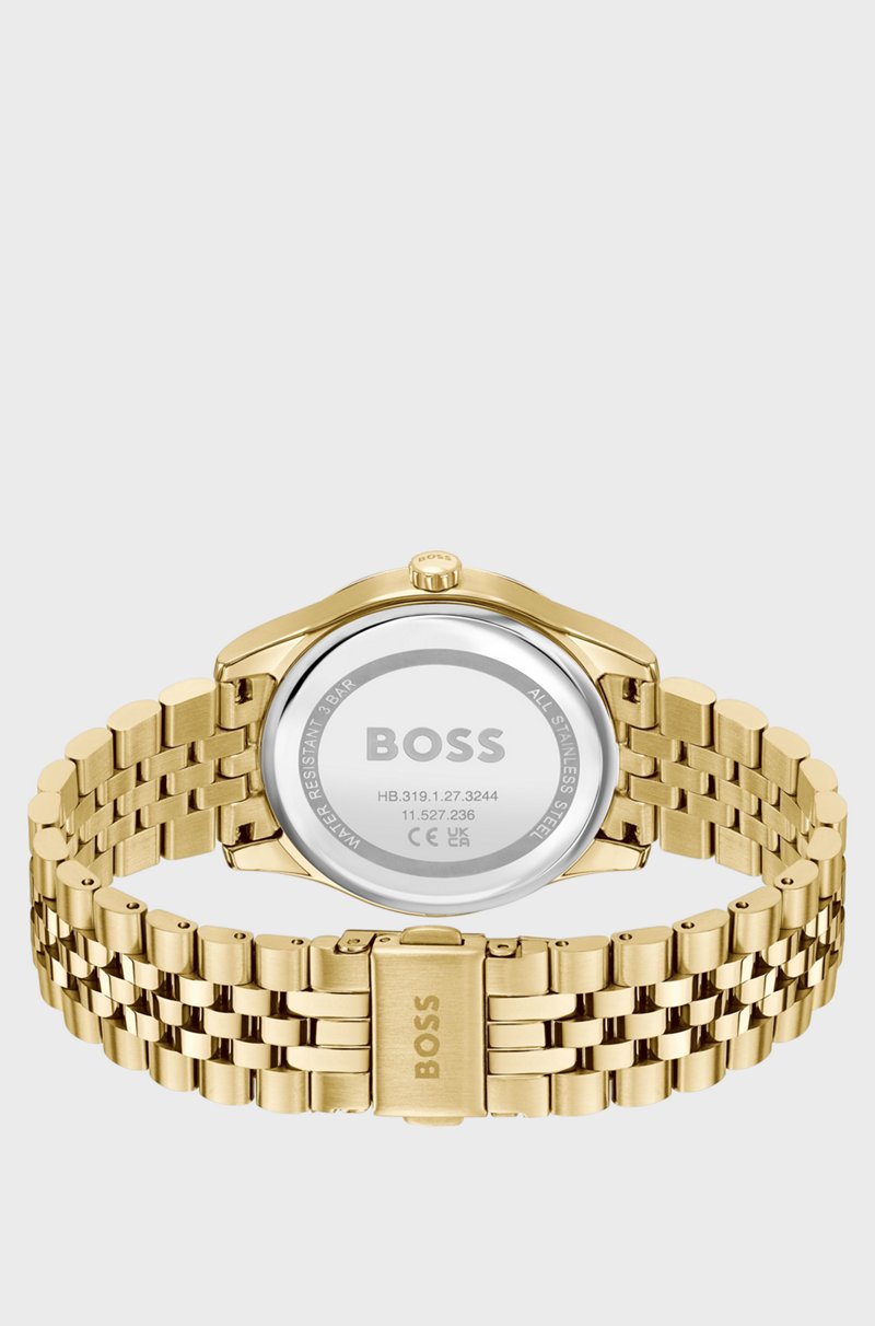 Hugo Boss Reloj dorado con esfera verde e incrustación nacarada Liquidación