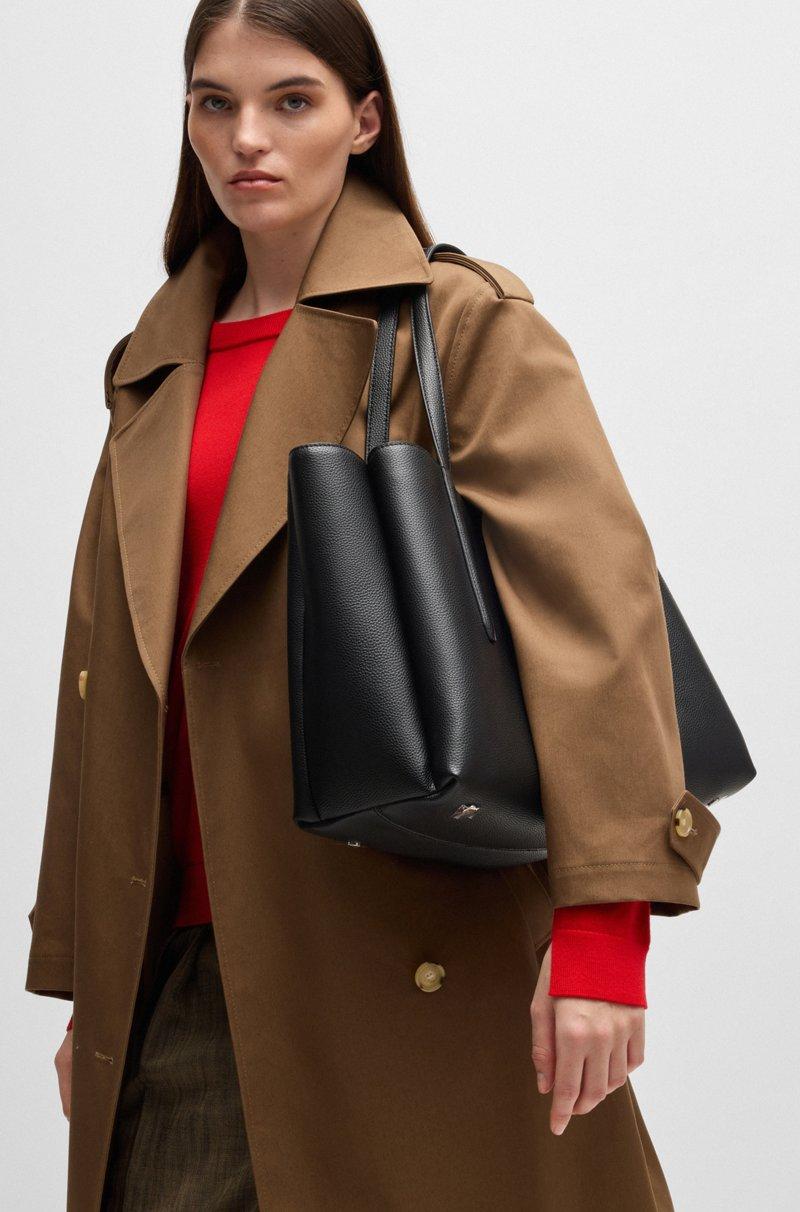 Hugo Boss Bolso tote de piel sintética granulada con monograma Double B Tienda de fábrica