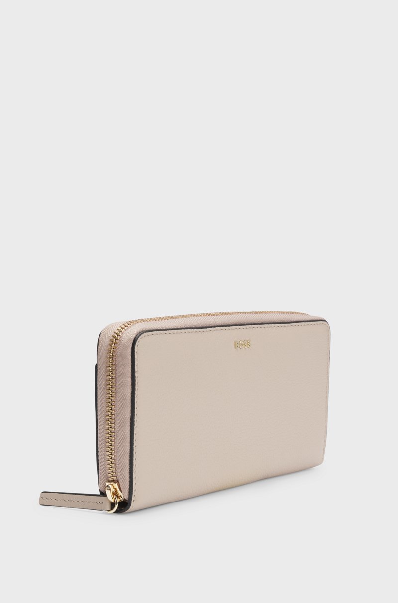 Hugo Boss Cartera en piel de textura granulada con cremallera envolvente y letras de logo Ahorra y exporta